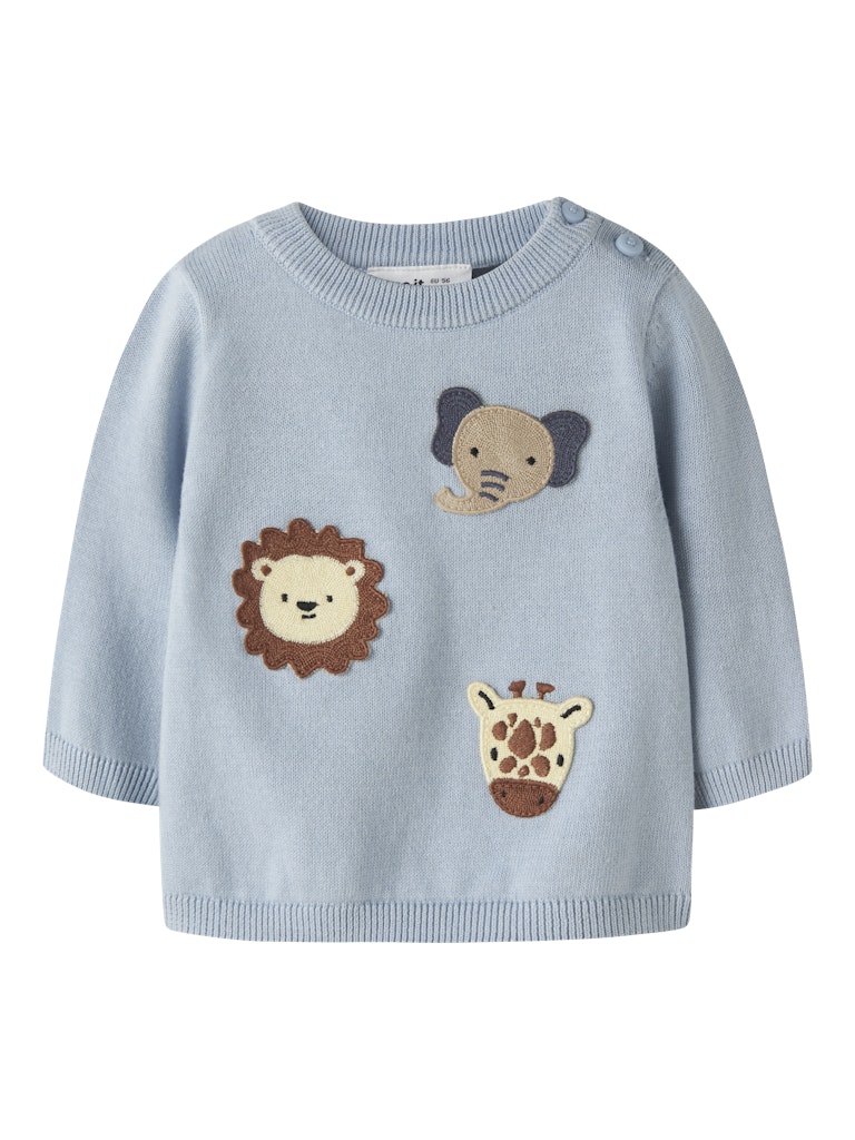 NAME IT Haps Long Sleeve Knit peyote melange model front view