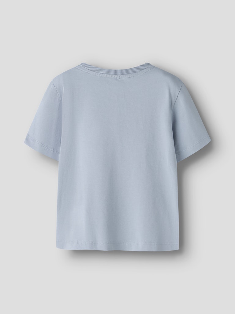 NAME IT Harly Short Sleeve Tee Blue Fog flat front view