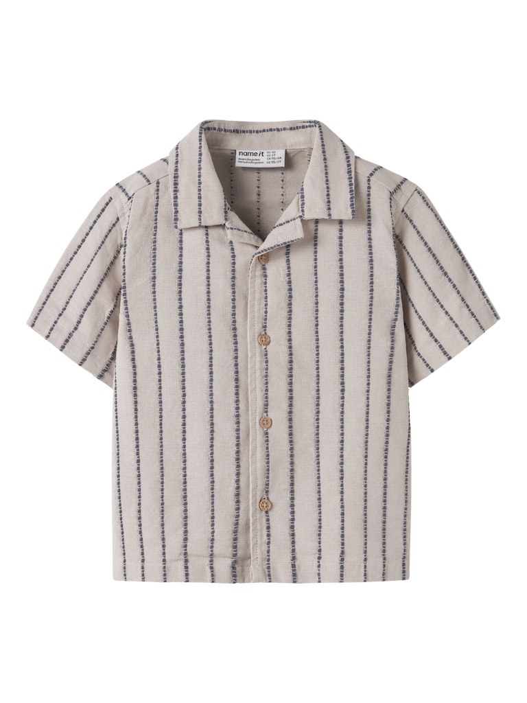 NAME IT Jax shirt in chateau gray stripe front view