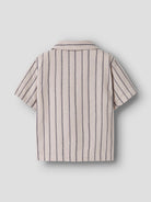 NAME IT Jax Short Sleeve Grey Shirt Chateau Gray STRIPE back view