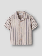 NAME IT Jax Short Sleeve Grey Shirt Chateau Gray STRIPE side view