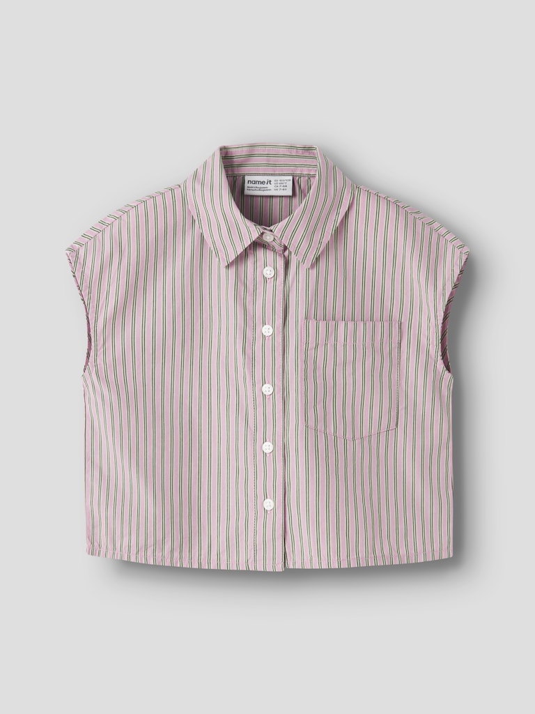 NAME IT Jociko short sleeve shirt in Pink Drink. front view