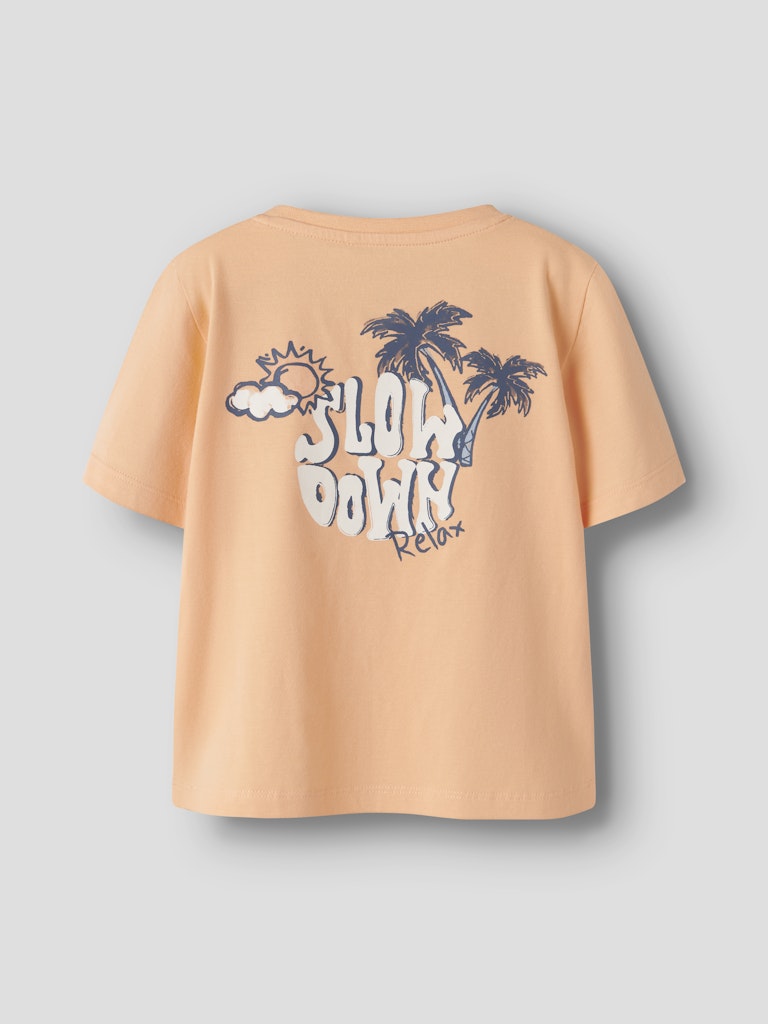 NAME IT Jack Short Sleeve Top in Peach Fuzz back view