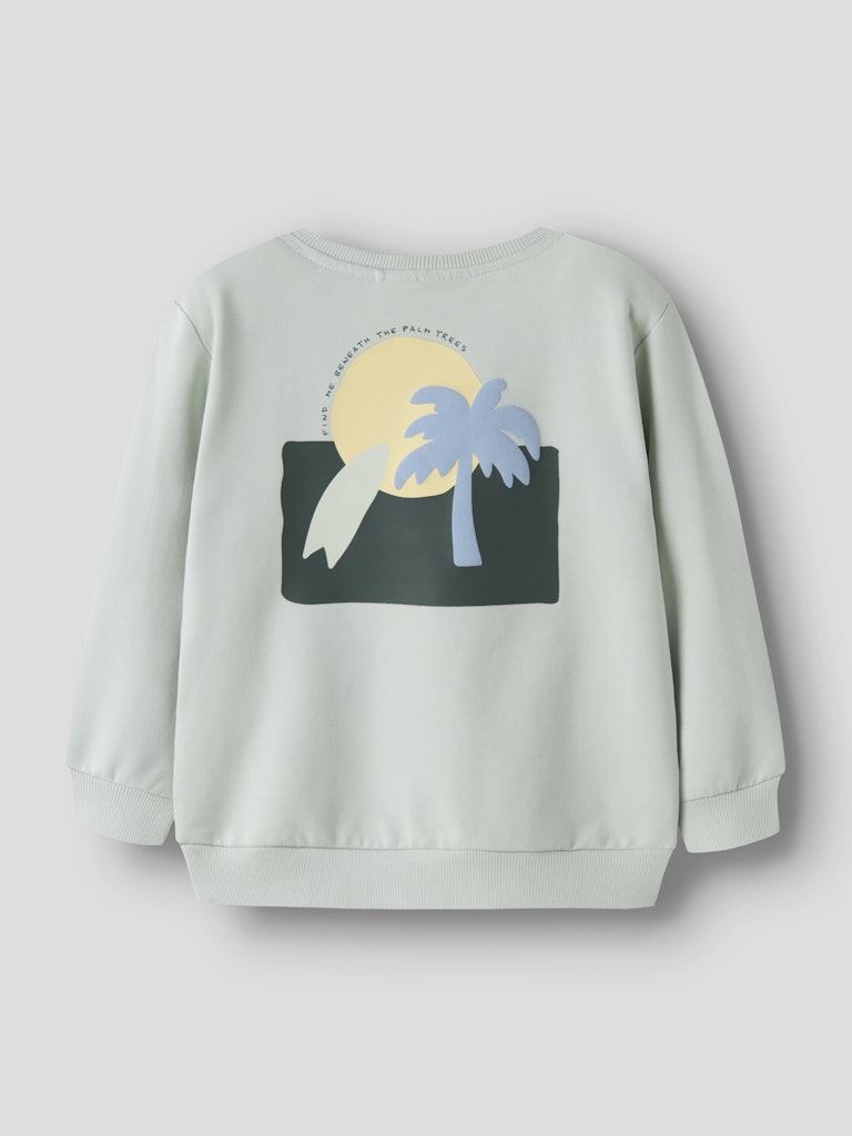NAME IT Jale Sweat in Pale Aqua back view