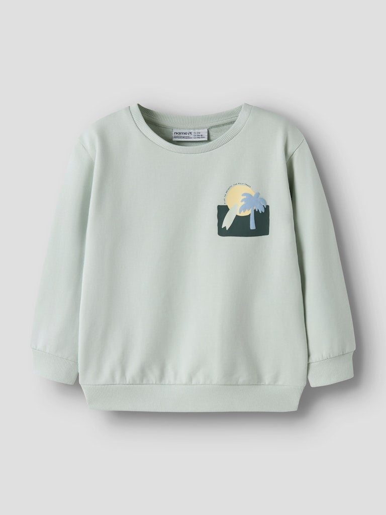NAME IT Jale Sweat in Pale Aqua front view