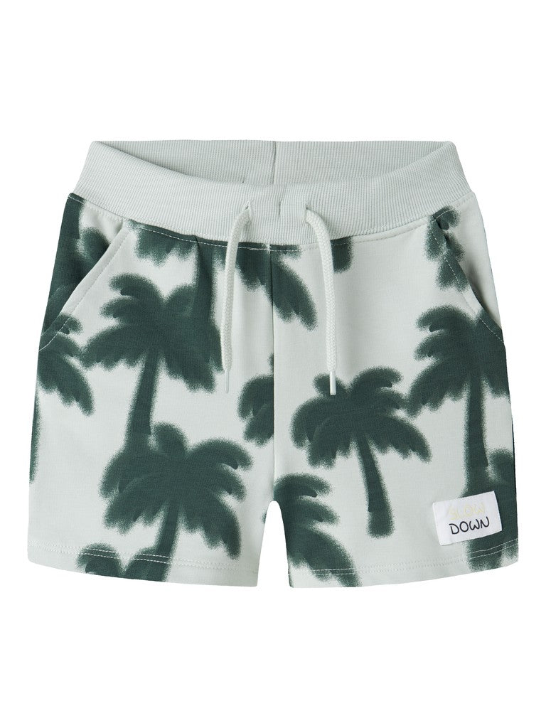 NAME IT Jace Sweat Shorts in Pale Aqua front view