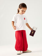 NAME IT Julita Red Pant Urban Red model front view