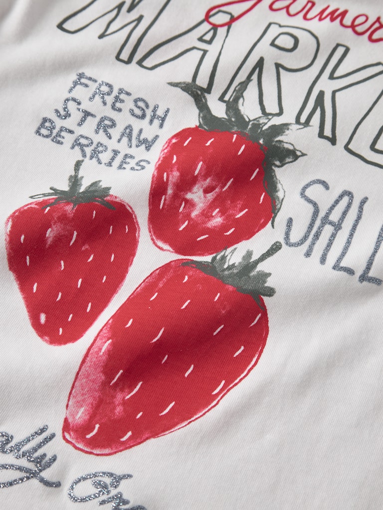 NAME IT Jaysline bright white strawberry print detail