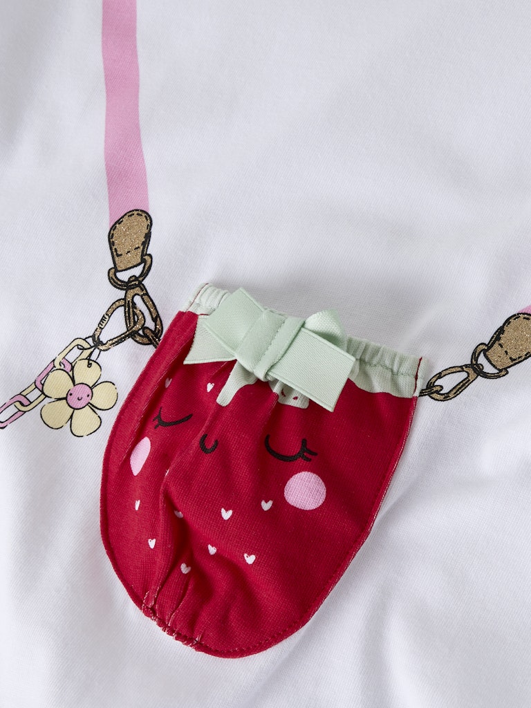 NAME IT Joline top in white graphic print detail