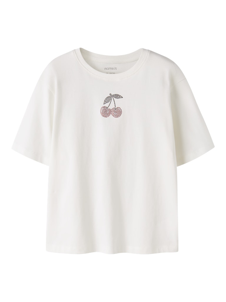 NAME IT Karina Short Sleeve Top in Wispy Clouds front view