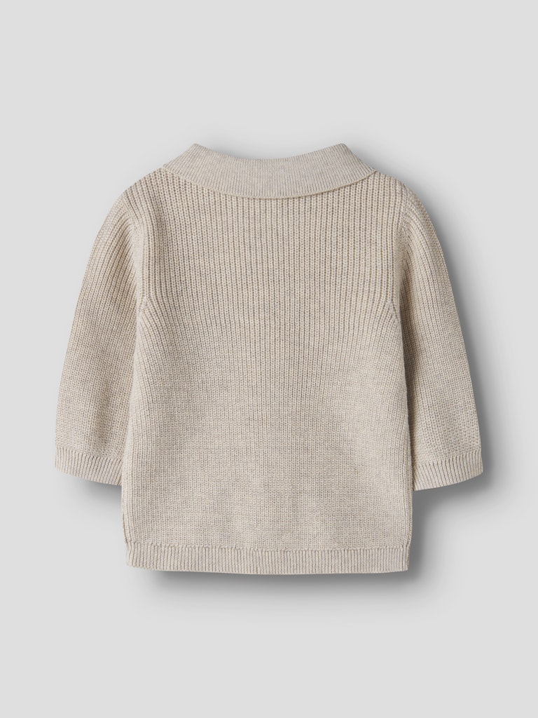 NAME IT Kolla Knit Polo in peyote melange back view