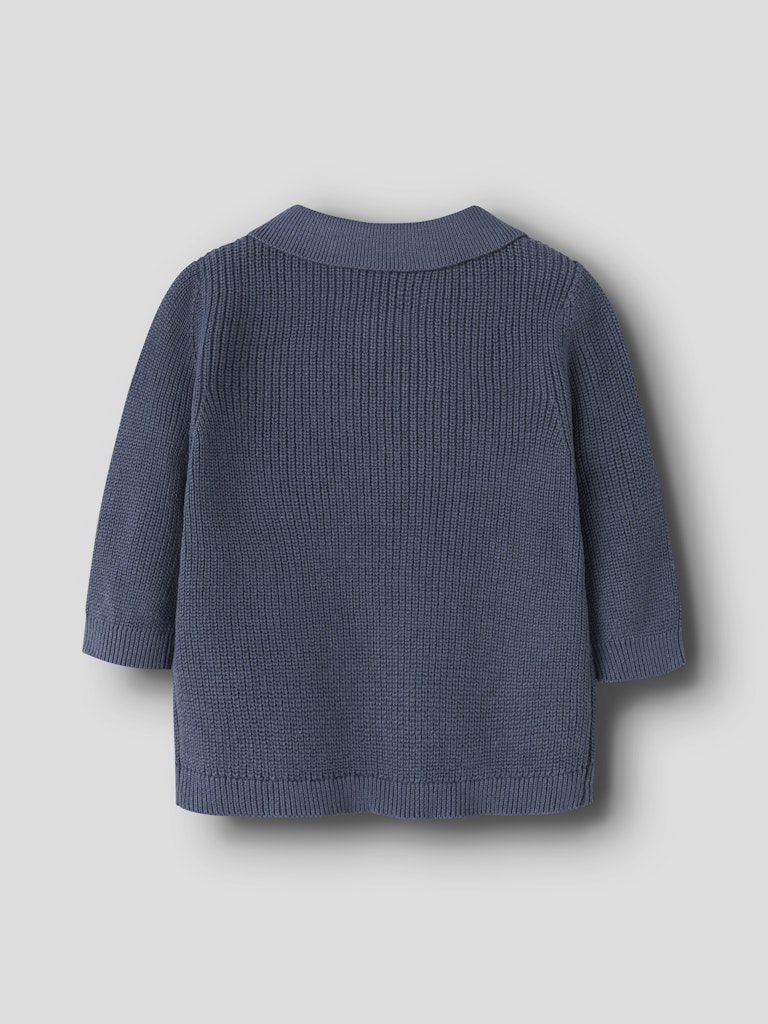 NAME IT Kolla Knit Polo in Vintage Indigo back view