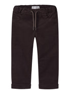 NAME IT Ben Regular Cord Trousers in Chocolate Plum front view