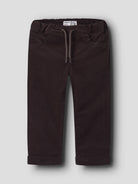 NAME IT Ben Regular Cord Trousers in Chocolate Plum angled view