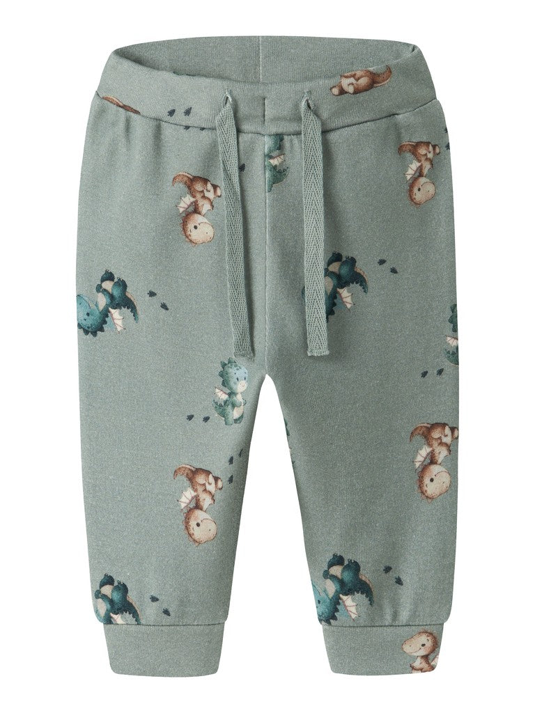 NAME IT Karlos Pant in Green Milieu front view