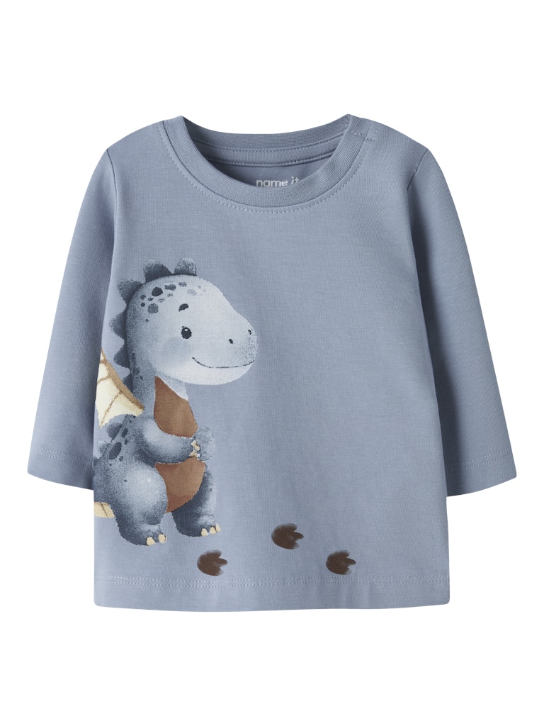 NAME IT Karse Top in Ashley Blue front view