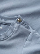 NAME IT Karse Top in Ashley Blue snap shoulder detail
