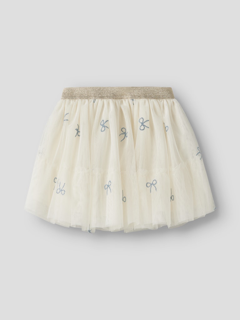 NAME IT Kira Tulle Skirt in Antique White angled view