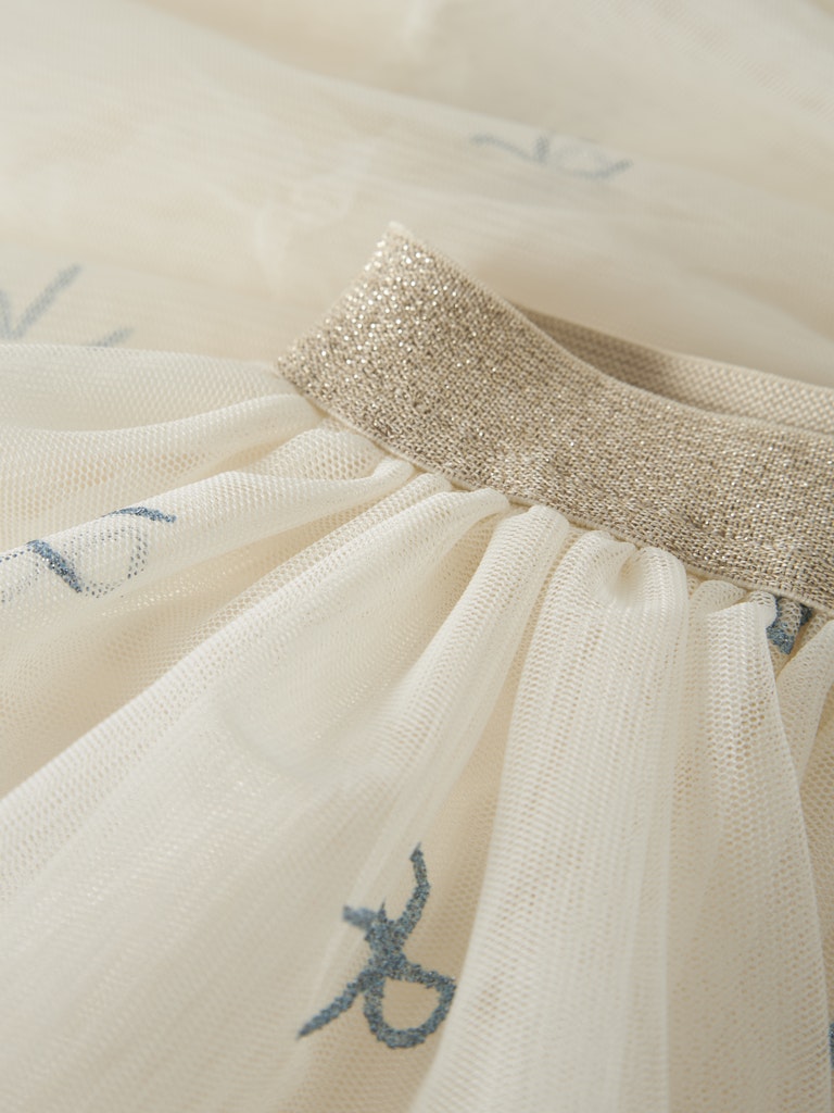 NAME IT Kira Tulle Skirt in Antique White waistband detail