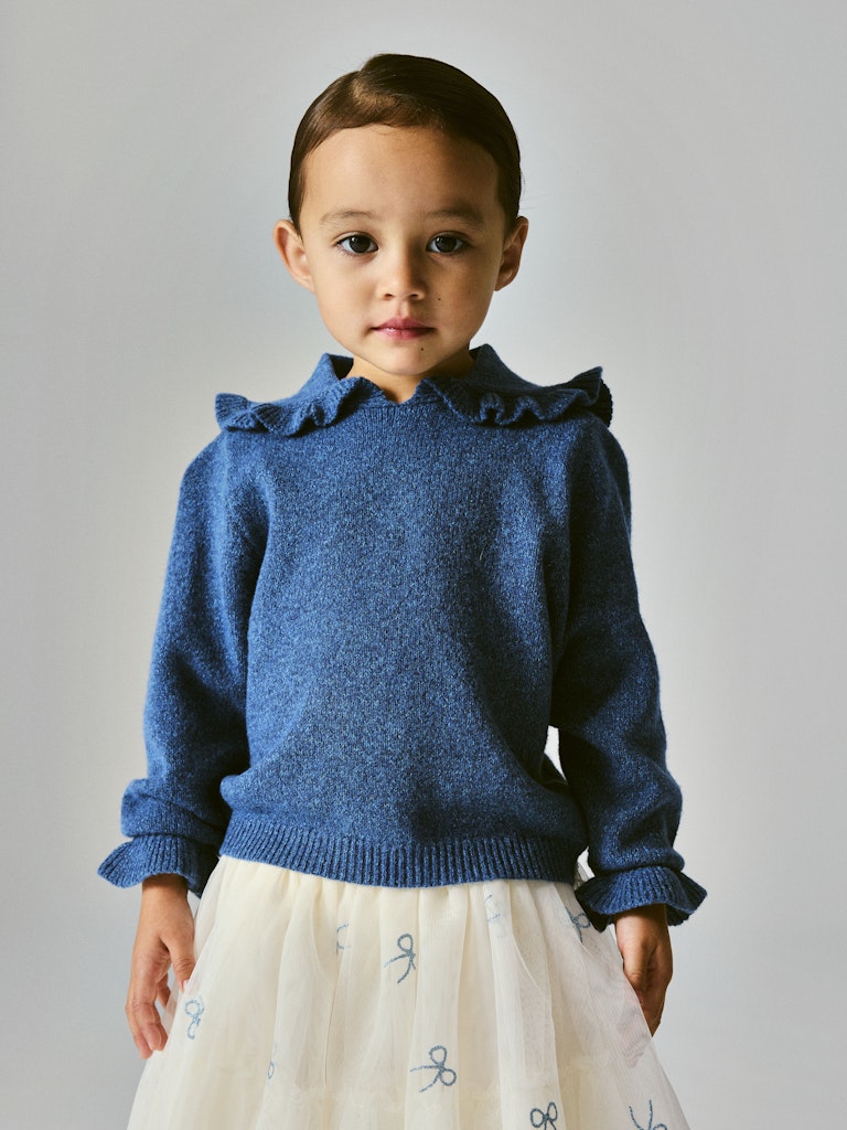 NAME IT Kirstena Knit in Vintage Indigo front model view