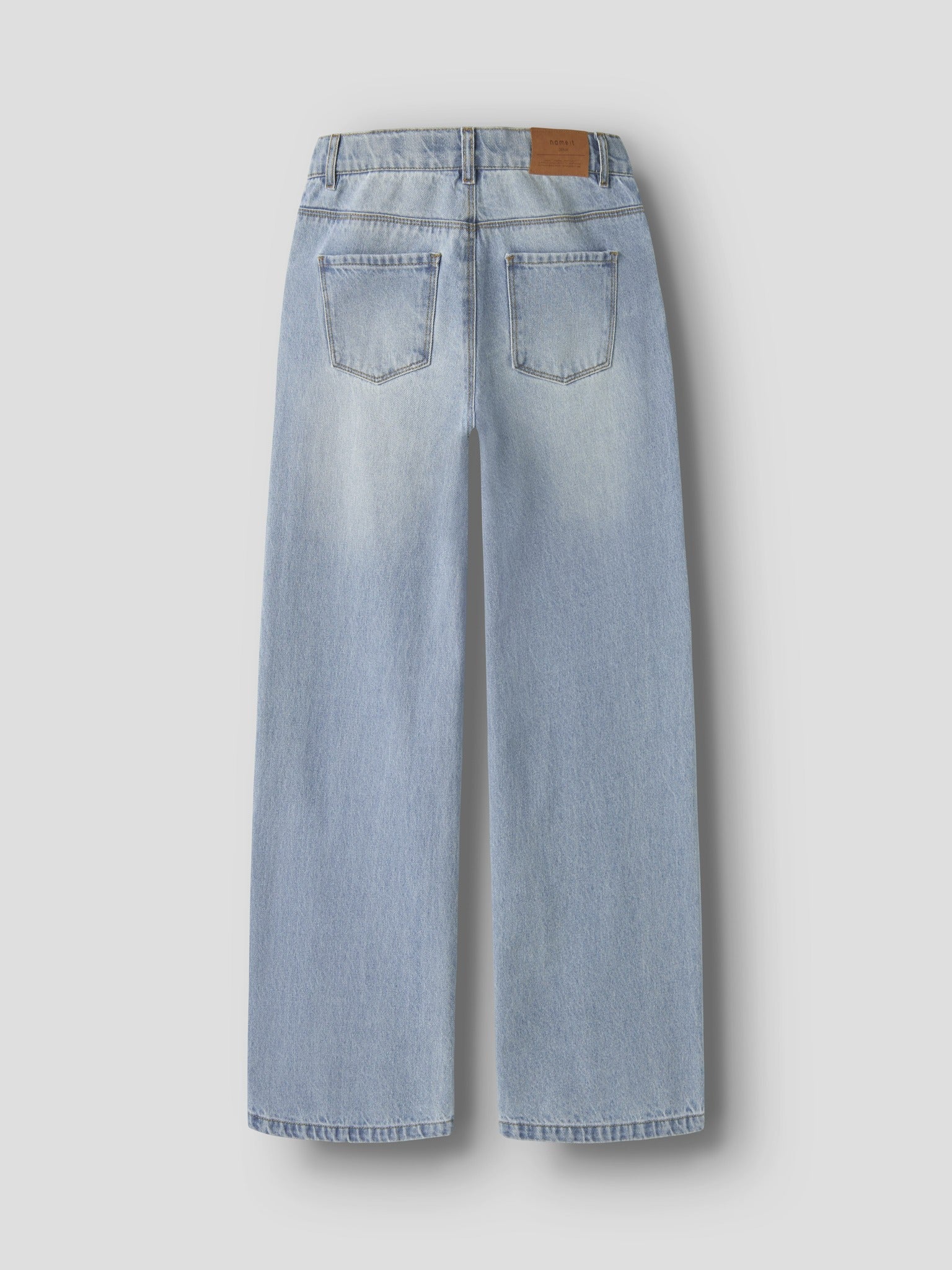 NAME IT Bella Wide Rhine Jeans in Light Blue Denim back view