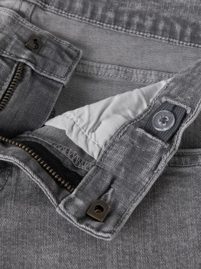 NAME IT Rose Wide Jeans Tb in Medium Grey Denim zip and button detail