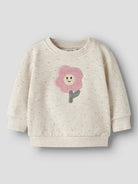 NAME IT Luelle Long Sleeve Sweatshirt in peyote melange angled view