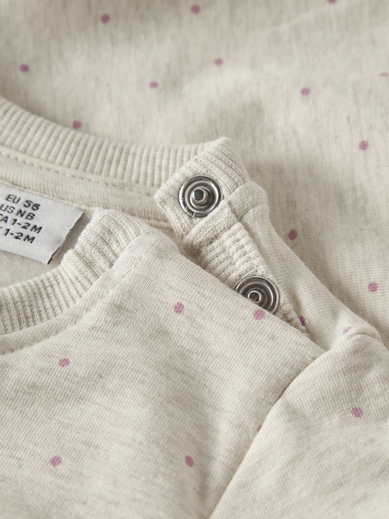 NAME IT Luelle Long Sleeve Sweatshirt in peyote melange snap shoulder detail