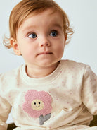 NAME IT Luelle Long Sleeve Sweatshirt in peyote melange lifestyle model view