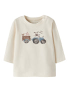 NAME IT Laurids Long Sleeve Top in Antique White front view
