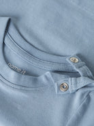 NAME IT Laurids Long Sleeve Top in Ashley Blue shoulder snap detail