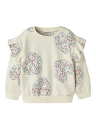NAME IT Kiwile Long Sleeve Sweatshirt Top in Antique White angled view