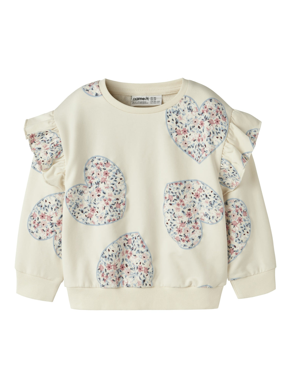 NAME IT Kiwile Long Sleeve Sweatshirt Top in Antique White angled view