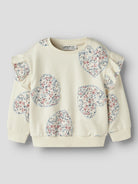 NAME IT Kiwile Long Sleeve Sweatshirt Top in Antique White side view