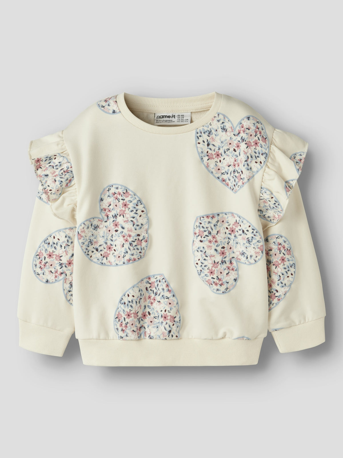 NAME IT Kiwile Long Sleeve Sweatshirt Top in Antique White side view