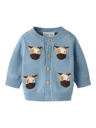 NAME IT London Long Sleeve Knit Card in Ashley Blue front view