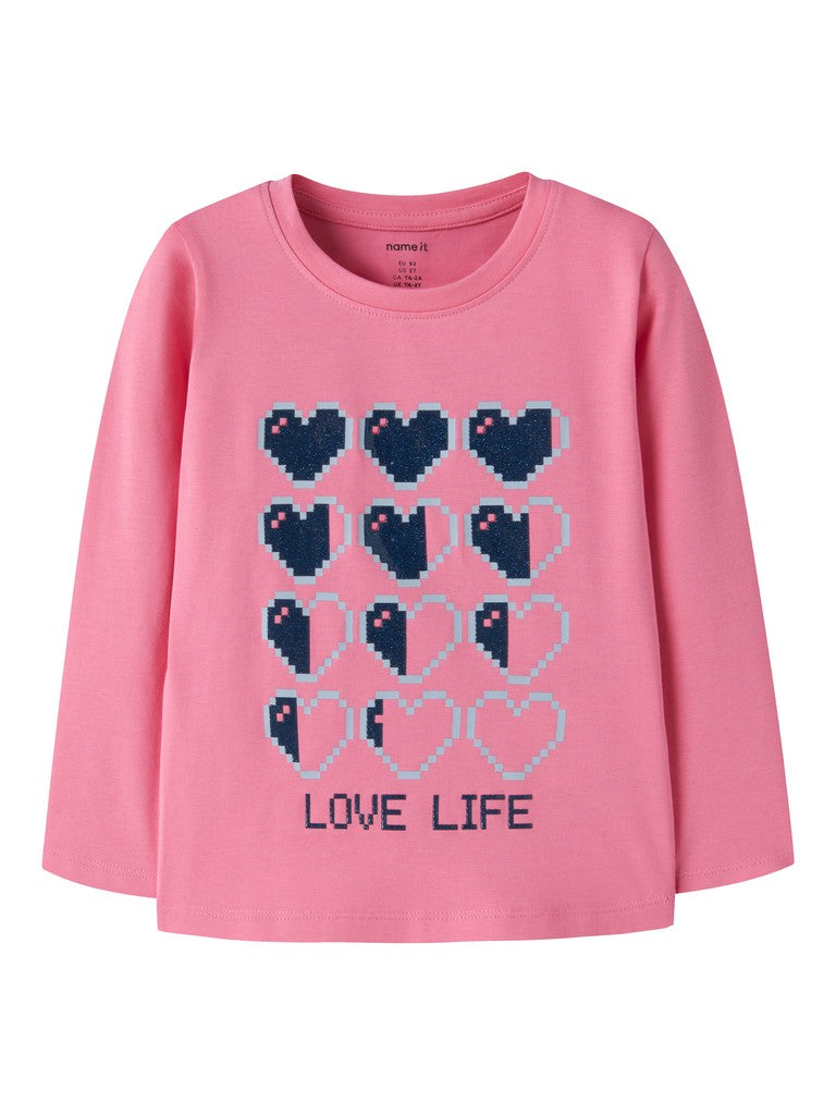 NAME IT Laraine Long Sleeve Top in Flowering Ginger front view