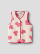 NAME IT Lara Teddy Vest in Antique White angled view