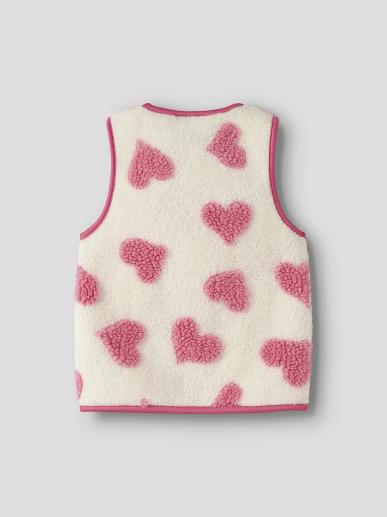 NAME IT Lara Teddy Vest in Antique White back view