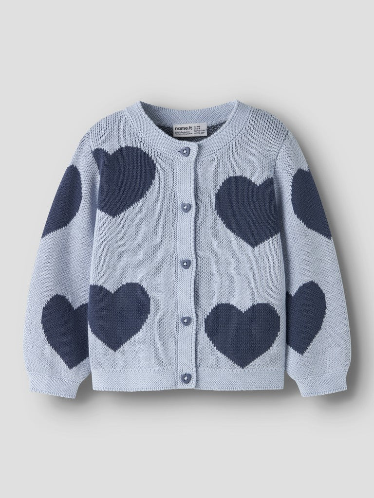 NAME IT Lianax Long Sleeve Knit Card in Subdued Blue angled view