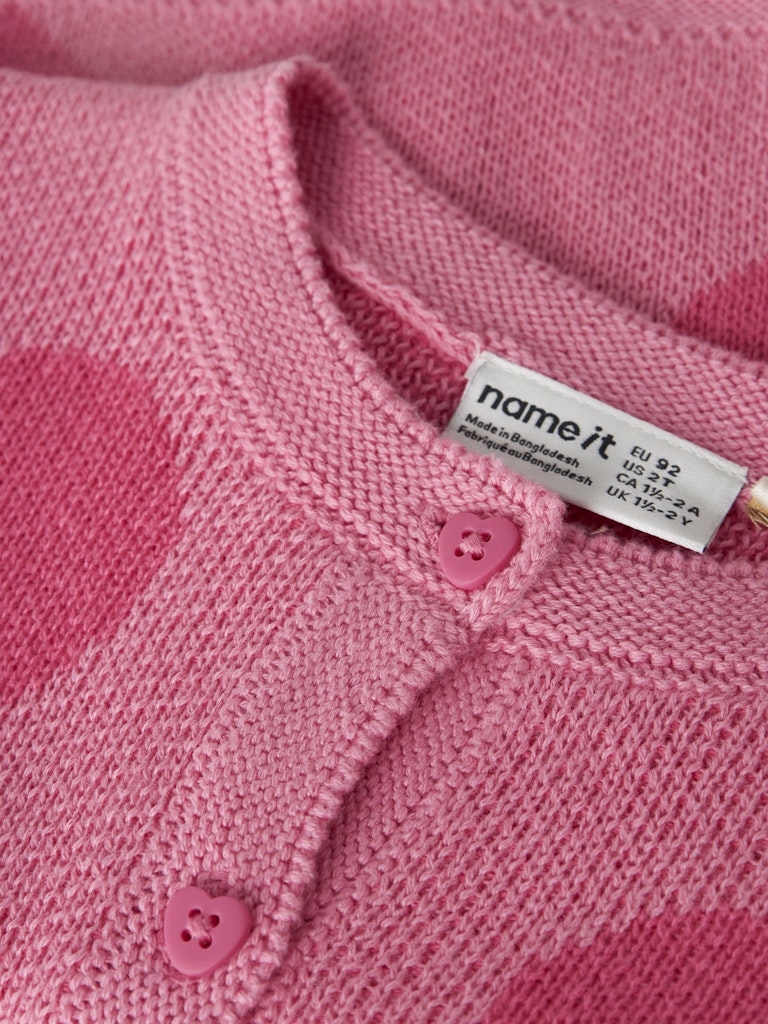 NAME IT Lianax Long Sleeve Knit Card in Flowering Ginger button placket detail