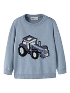 NAME IT Levon Long Sleeve Knit in Ashley Blue front view