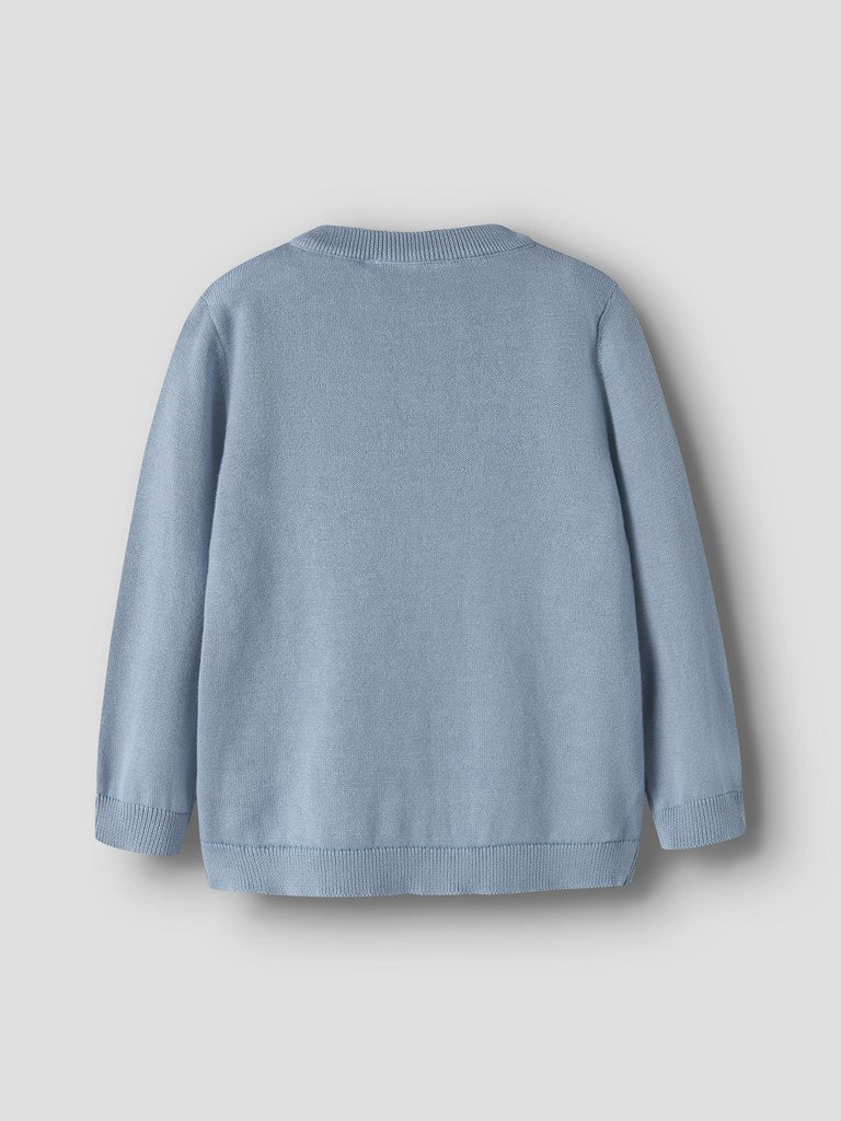 NAME IT Levon Long Sleeve Knit in Ashley Blue back view