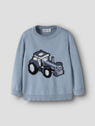 NAME IT Levon Long Sleeve Knit in Ashley Blue angled view