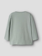 NAME IT Lawrence Long Sleeve Top in Green Milieu back view