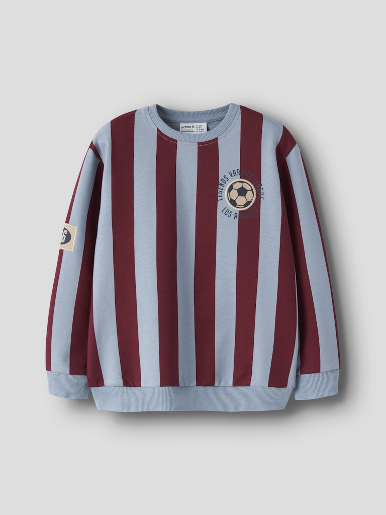 NAME IT Lane Long Sleeve Sweatshirt in Ashley Blue angled view