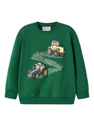 NAME IT Lavandin Long Sleeve Sweatshirt in Verdant Green front view