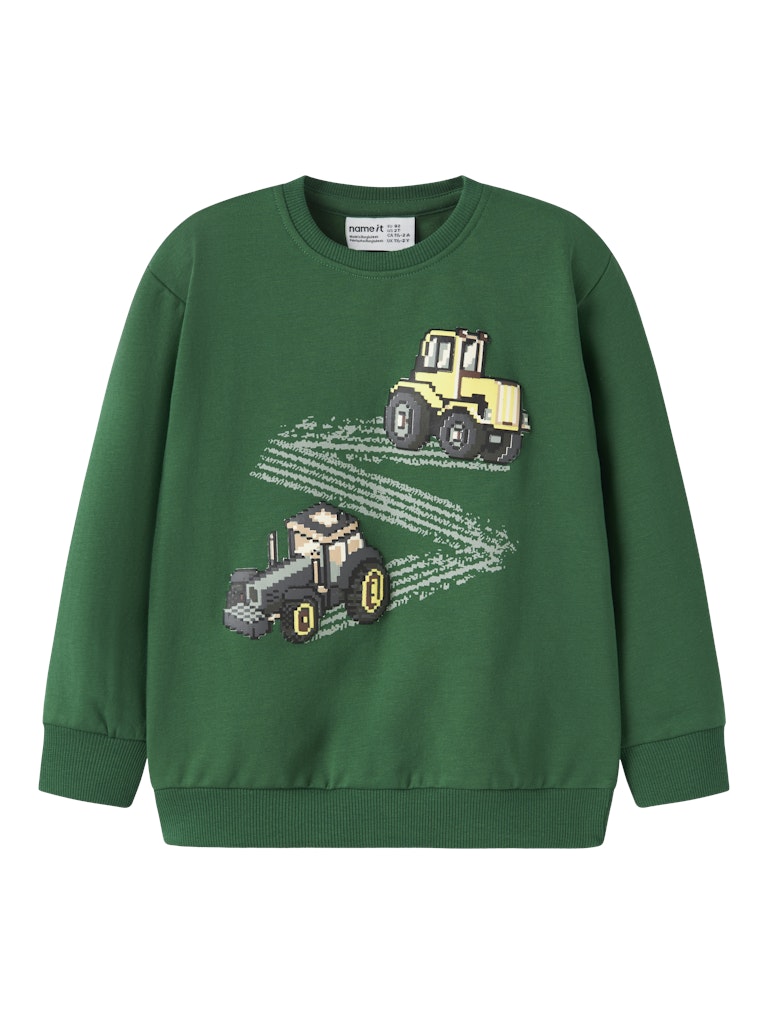 NAME IT Lavandin Long Sleeve Sweatshirt in Verdant Green front view