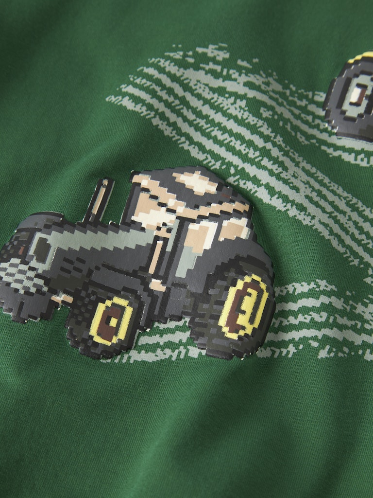 NAME IT Lavandin Long Sleeve Sweatshirt in Verdant Green graphic print detail