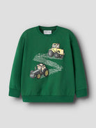 NAME IT Lavandin Long Sleeve Sweatshirt in Verdant Green angled view